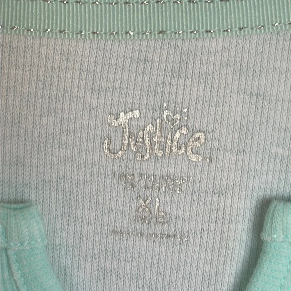 NWT kids Justice Purple and Blue Tie Front Fitted Tee